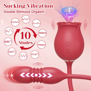Rose Mengisap Mainan Seks Vibrator untuk Wanita 3in1 Menyodorkan G Spot Anal Vibrator Stimulator Wanita Bergetar Telur Mainan Dewasa 8 mainan seks penjualan terbaik rose - №