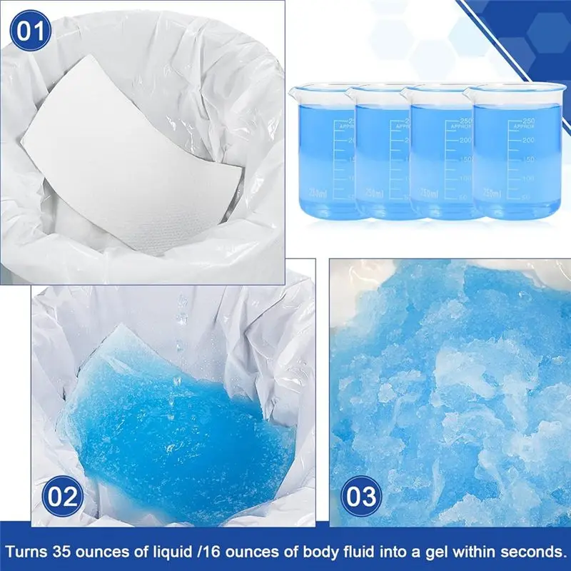 

AUAU-100 шт. впитывающие прокладки для прикроватного туалетного стула, вкладыши для туалетного стула, одноразовые прикроватные прокладки для туалетного стула