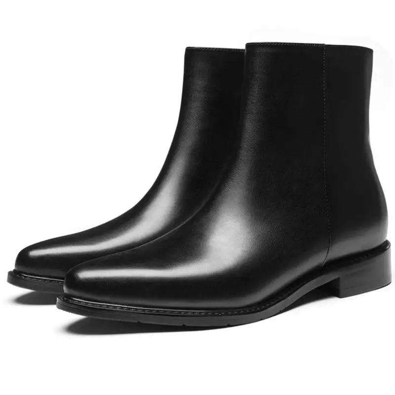 

Autumn Winter Genuine Leather Ankle Boots Men Business Office Work Dress Boots England Mens Outdoor Warm Snow Boots Size 36-44