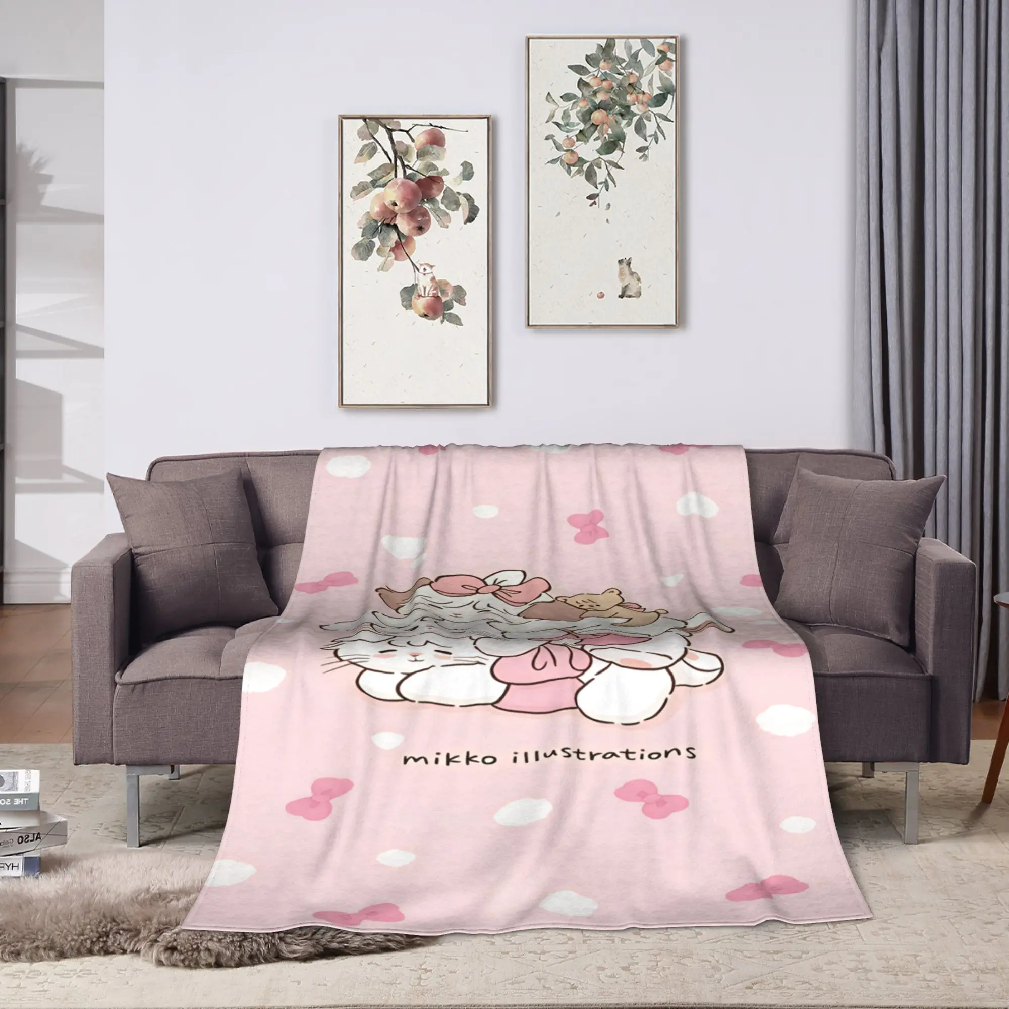 Super Soft Blankets Airplane Travel Mikkos Mousses Throw Blanket  Flannel Bedspread For Couch Bed Comfortable Sofa Bed Cover