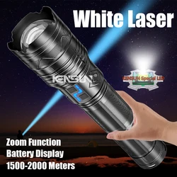 Powerful LED Flashlight Super Bright Spotlight Long Range Zoomable Lantern Emergency Torch Outdoor Tactical Lamp Power Display