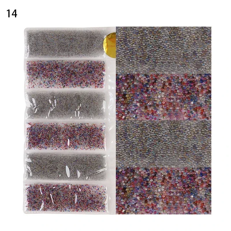 6 Colors Mini Nail Art Caviar Beads Studs for 3D Nail Tips Designs Decoration UV Gel Polish Compatible