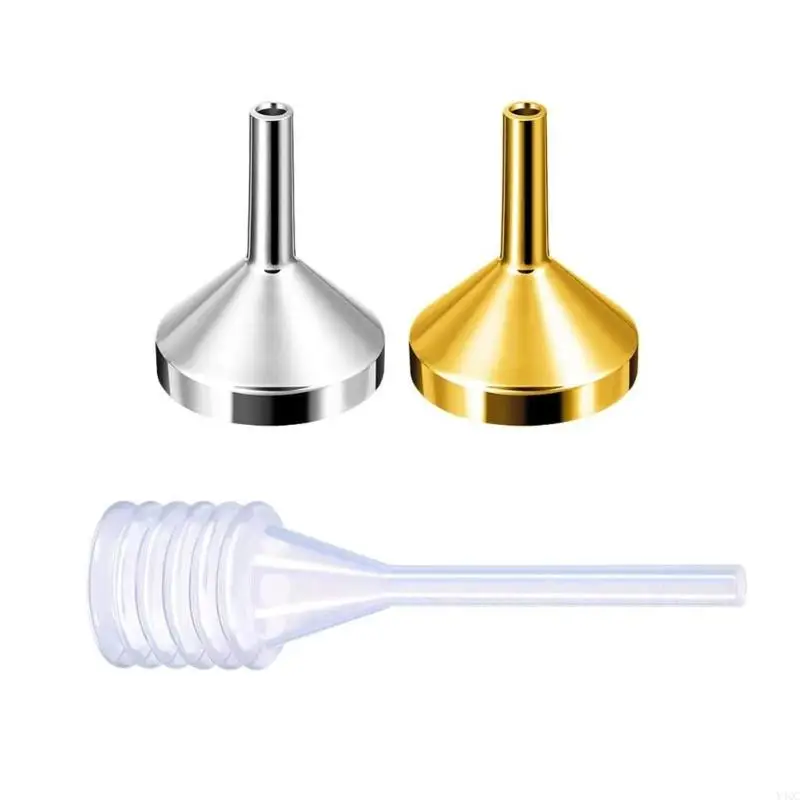 Mały metalowy lejek mini -pipetą 2PCS ścieżki ze stali nierdzewnej do napełniania pojemników na butelki oleju transfer płynu