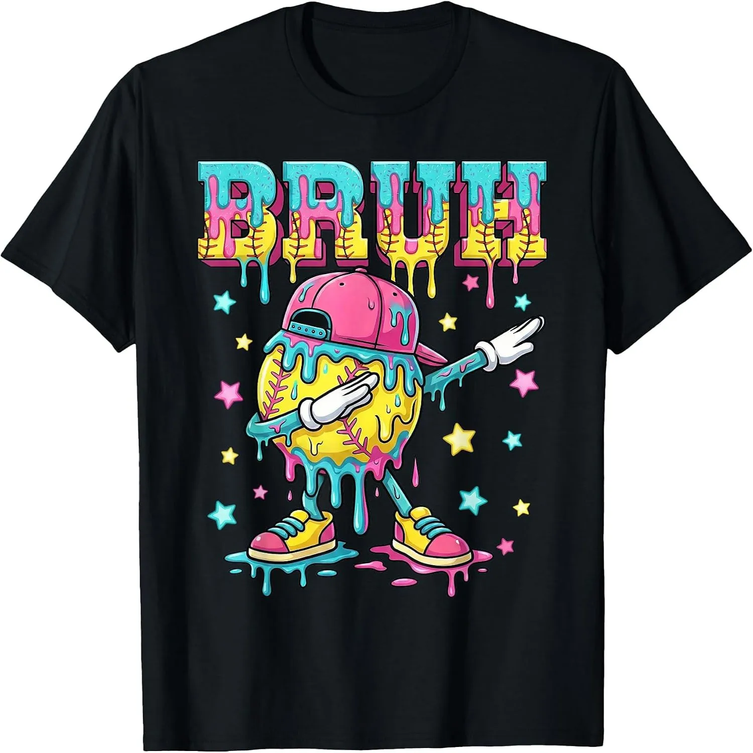 Baseball Life Style Apparel Youth Drip Softball for Boys Kid T-Shirt 100% cotton short sleeve tee