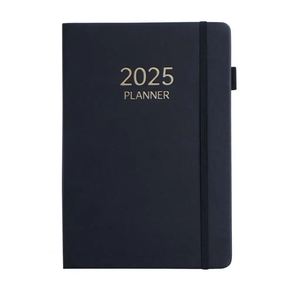 Work Schedule Journal 2025 Weekly Monthly Planner Notebook with Faux Leather Cover for Office Study Thick Paper Anti-bleed