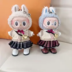 Cute Dres Jk Uniform Clothes for 17cm  Mini Plush Labubu Idol Dolls Lolita Dress Up Clothing Skirt Suit  Girl Toy Accessories