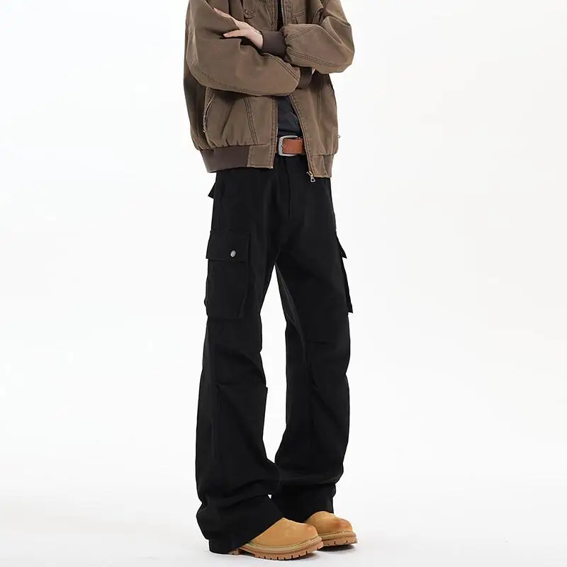 

Мужские повседневные брюки прямого кроя Bla Casual для работы, с множеством карманов, весна-осень, тренд High Street, свободный крой, бренд LPZ