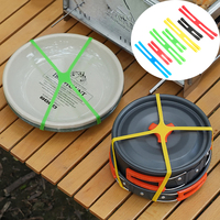 Outdoor Camping Tableware Storage Silicone Strap H-shaped Elastic Color Tie Cutlery Cross Strap Cutlery Packing Strap Tool