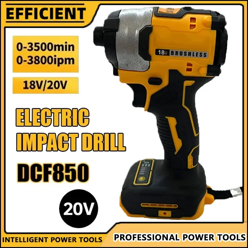 

FitDEWALTDCD850 Бесщеточная аккумуляторная электрическая дрель 20 В Перезаряжаемая ударная отвертка Многофункциональный ручной инструмент для дома