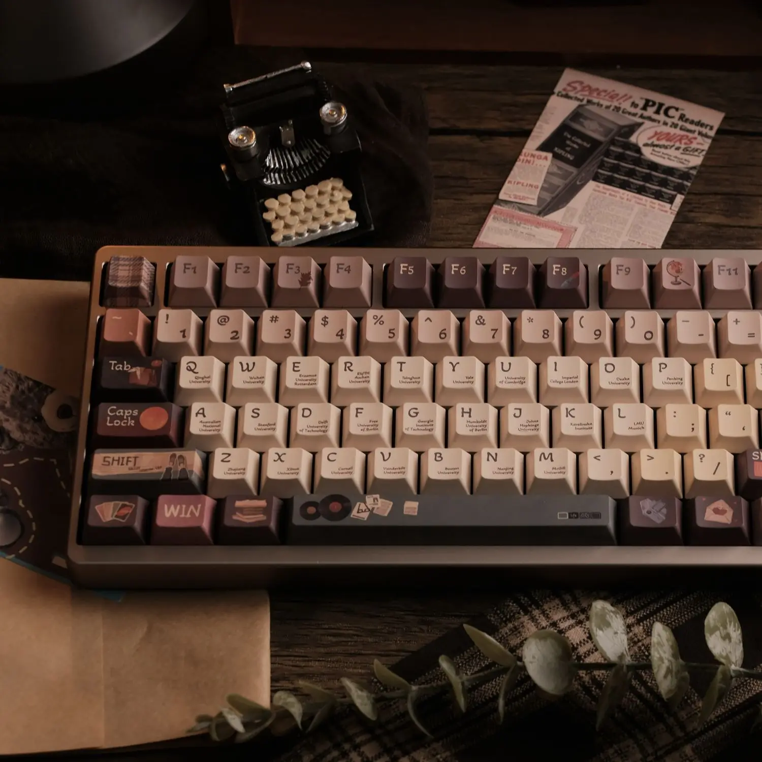 American retro keycaps Original height PBT material Sublimation high value personality creative retro keycaps