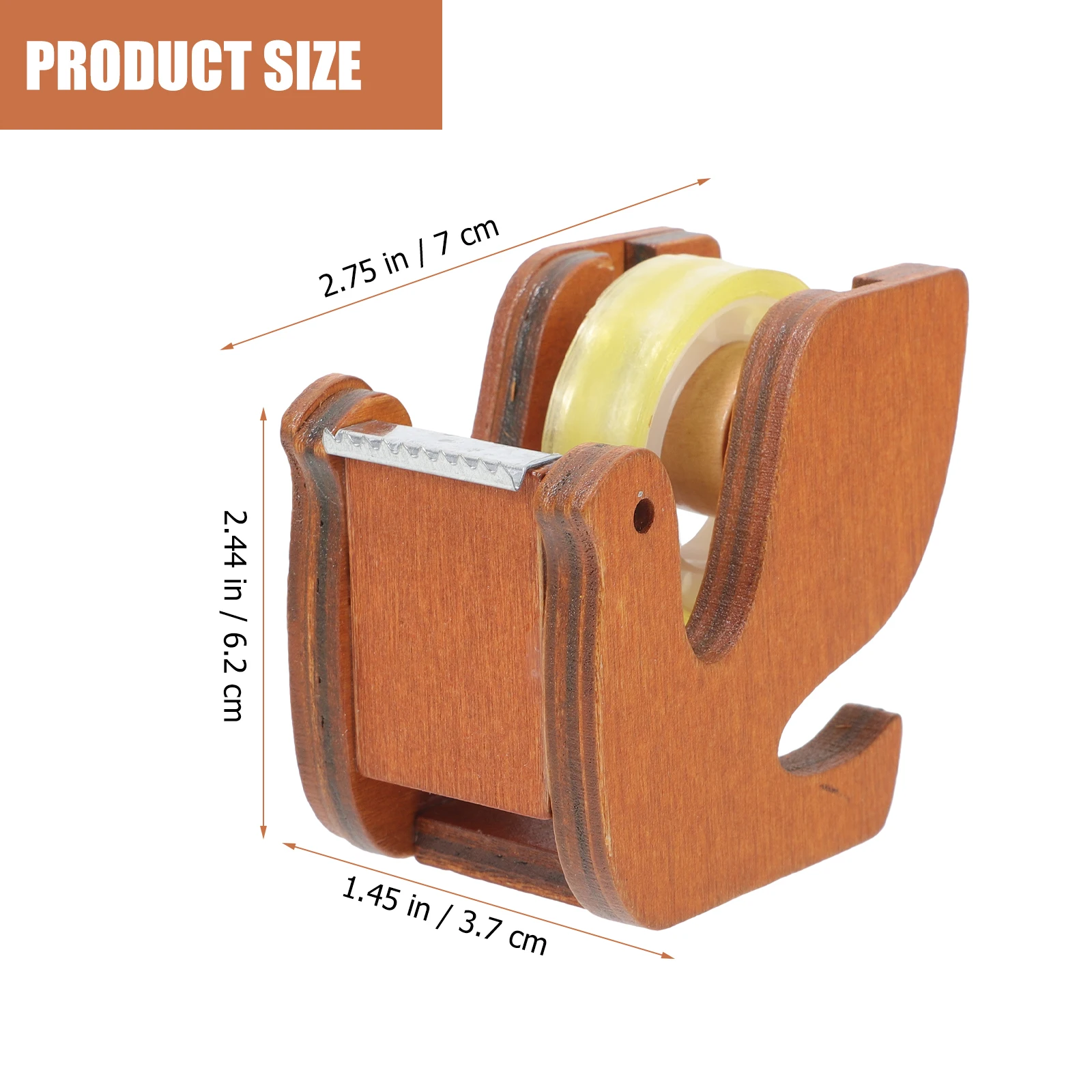 

Practical Wooden Tape Dispenser Craftsmanship Animal Design Office Supplies Desktop Holder Clear Washi Craft Decorative