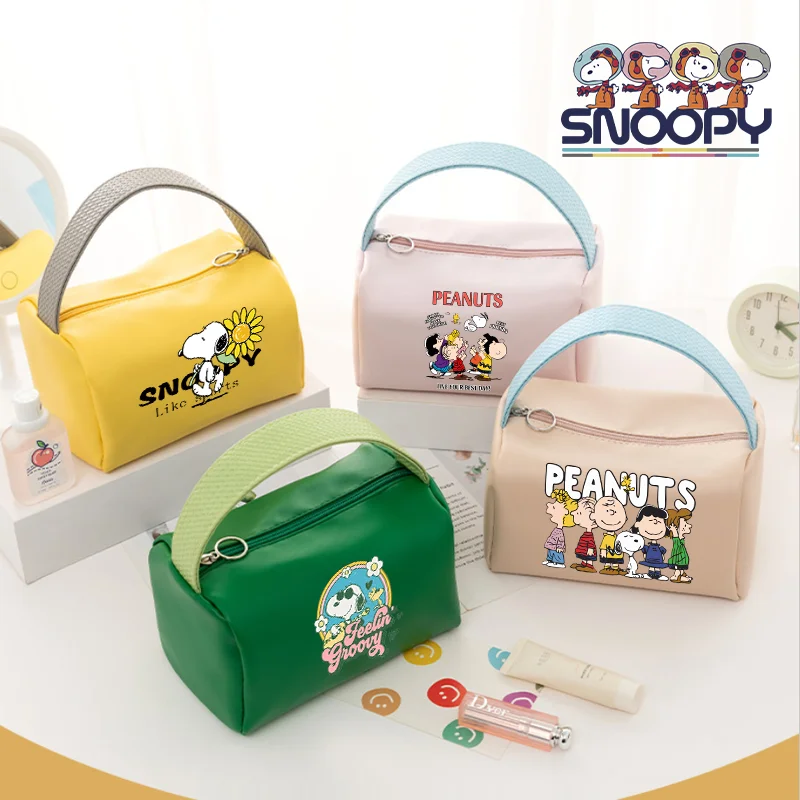 

Snoopys Handbag Women Makeup Bag Cosmetic Bags Coin Wallet Travel Organizer Case Storage Pouch Fashion Toiletry Tote Kawaii Gift