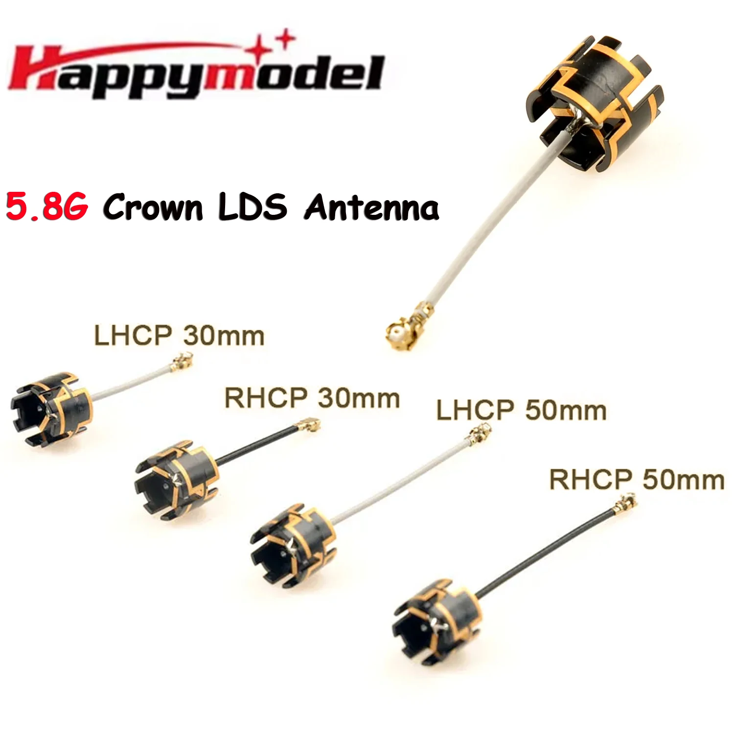 Happymodel Ultraleichte 5,8GHz Crown Antenne 30mm 50mm RHCP LHCP Stecker für FPV Racing Drohne Micro FPV RC Modell Zubehör