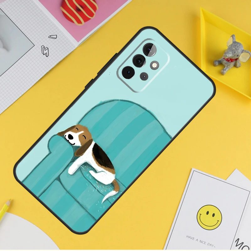 Beagle Dog Case For Samsung Galaxy A54 A34 A14 A13 A33 A53 A12 A32 A52 A71 A51 A15 A25 A35 A55 Cover