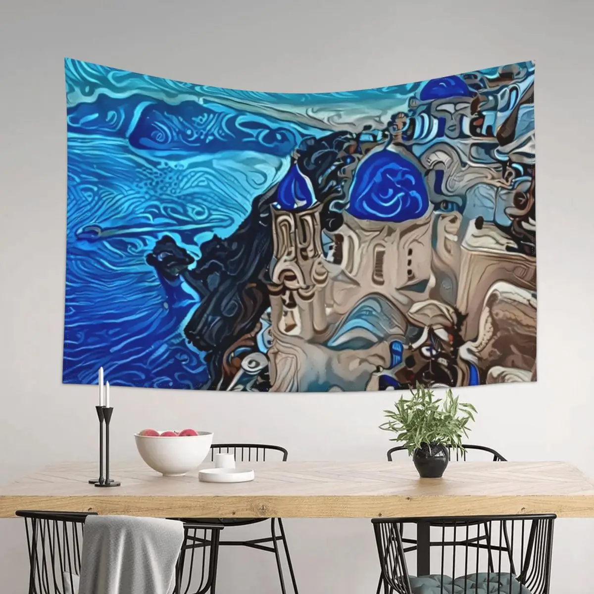 

Santorini Coast - Style: Exotic Tapestry Bedroom Deco Room Decor Aesthetic Home Decor Home Decorating Tapestry
