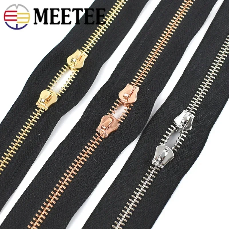 Meetee 10Pcs 3# 5# 8# 10# Zipper Slider for Metal Zippers Tapes Bag Clothes Zip Heads Pull Repair Kit Luggage Lock Accessory