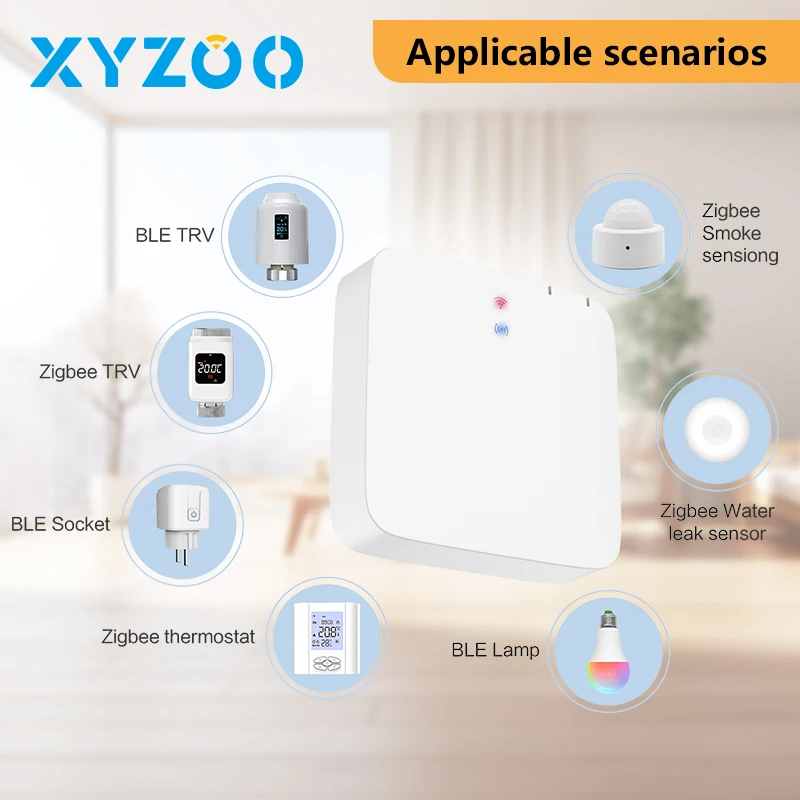 Multi-Mode Smart Gateway ZigBee3.0 WiFi Bluetooth Mesh Hub Control Automation Device With Tuya Smart App Voice via Alexa Google