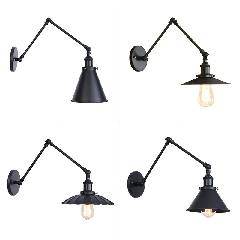 American Retro Industrial Decorative Wall Lamp Nordic Minimalist Restaurant Coffee Shop Stairs Balcony Aisle Iron Light Fixture