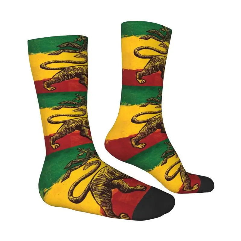 Rasta Flag Lion Of Judah Dress Socks for Men Women Warm Funny Novelty Jamaica Rastafarian Reggae Crew Socks