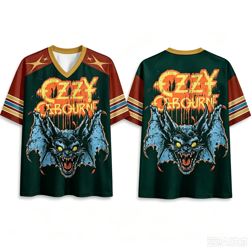 Retro-Horror-Fledermaus 3D-Druck Herren Damen Sport Schnelltrocknend Atmungsaktiv V-Ausschnitt Locker Sitzendes T-Shirt Modischer Street-Trend Kinder-Oberteil – Detail 2