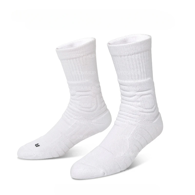 

Basketball Socks Mid-high Men's and Women's Towel Bottoms Thickened Non-slip Practical Elite Socks Sports White Socks