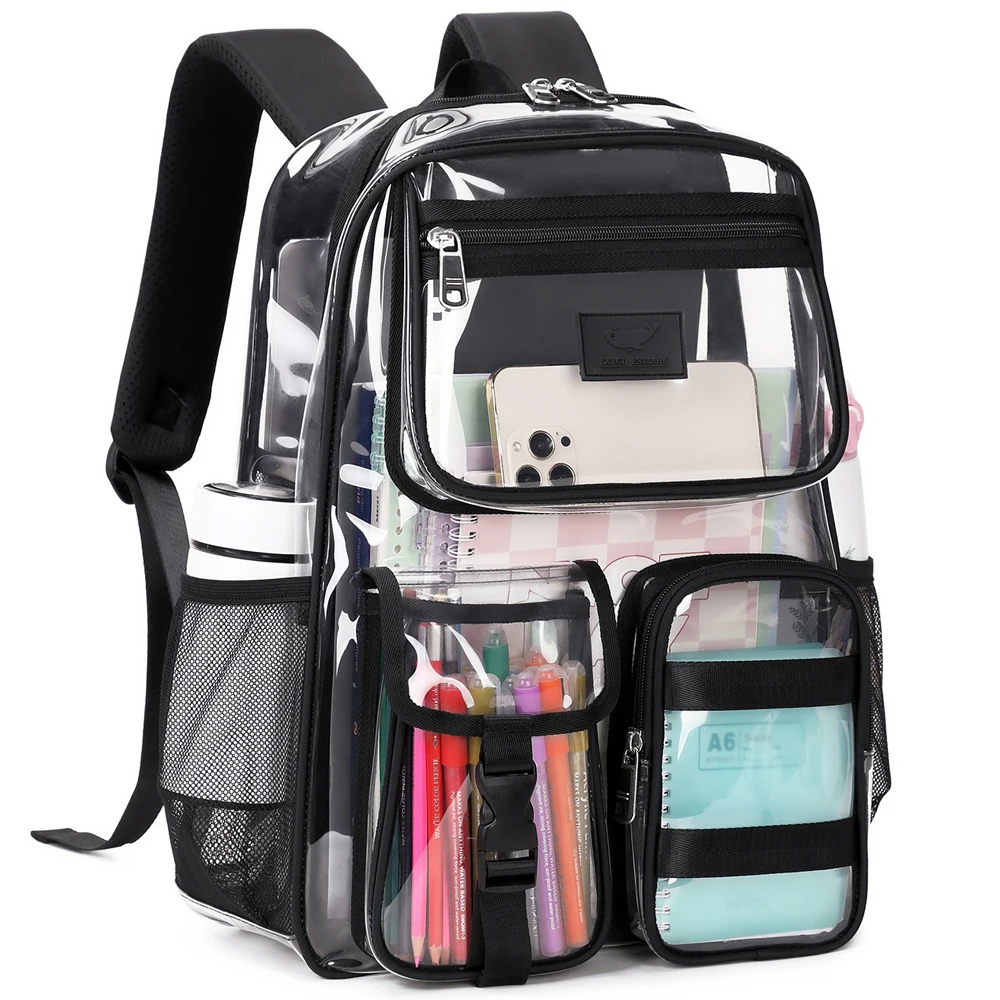 

Прозрачный рюкзак для школьного стадиона, одобренный прозрачным прозрачным рюкзаком для колледжа, дорожный рабочий рюкзак, безопасный рюкзак