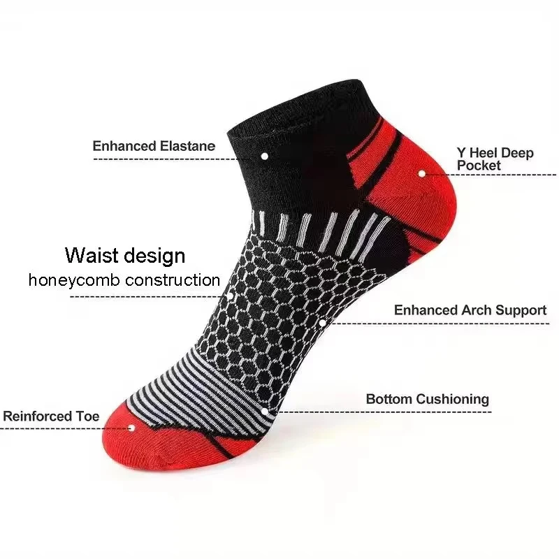 1 Pairs Mens Short Sports Socks Four Season For Running Breathable Casual Soft Comfortable Polyester Sports Socks