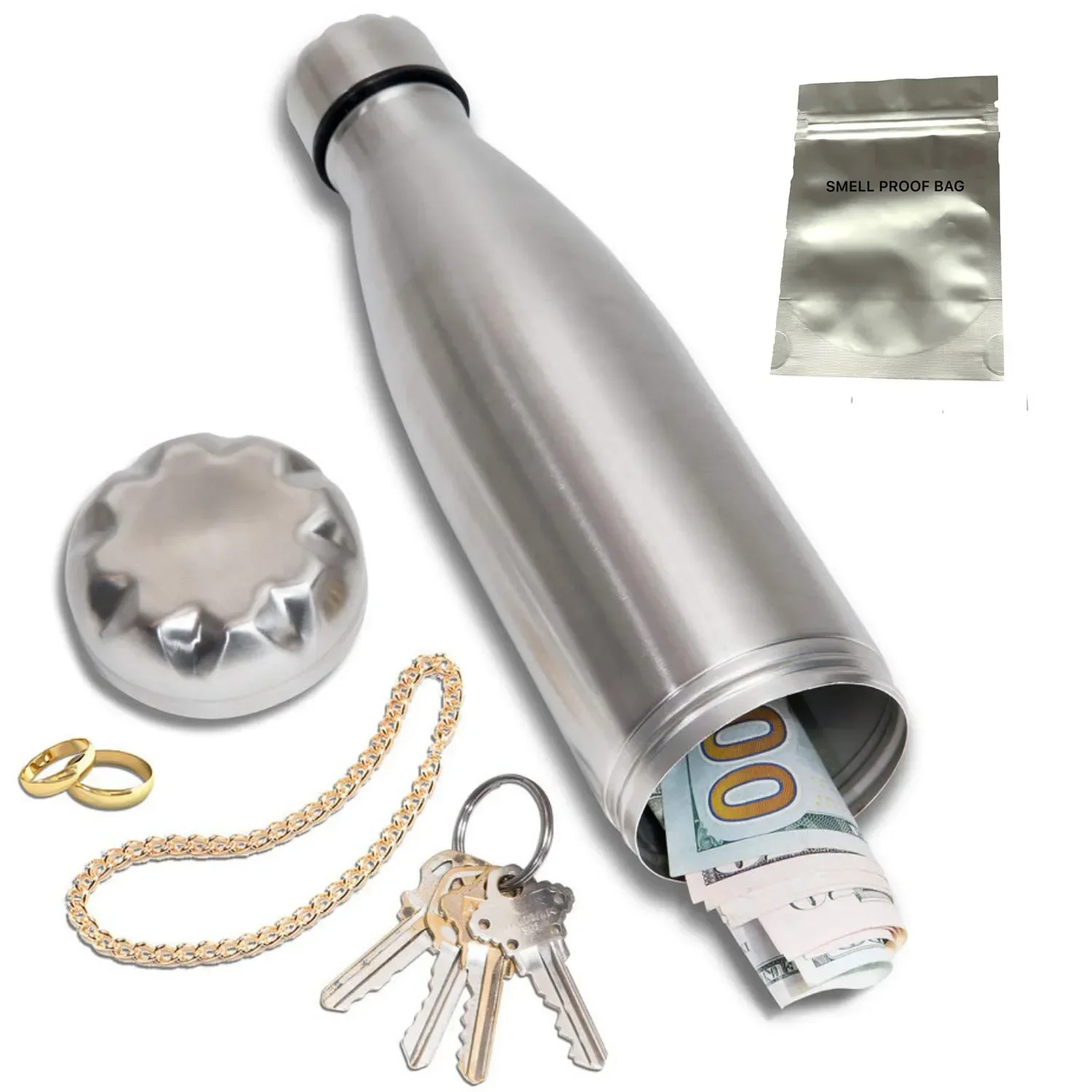 1PC Diversion Water Bottle Can Safe Stainless Steel Tumbler with Hiding Spot for Money With Patent