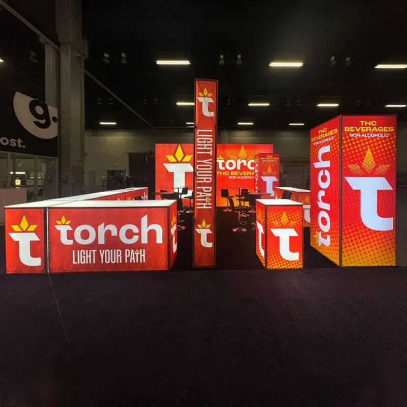20 X 20 Foot Tradeshow Booth Display Aluminium Fabric Backlit Trade Show Booth Exhibition Stand Expo Booth