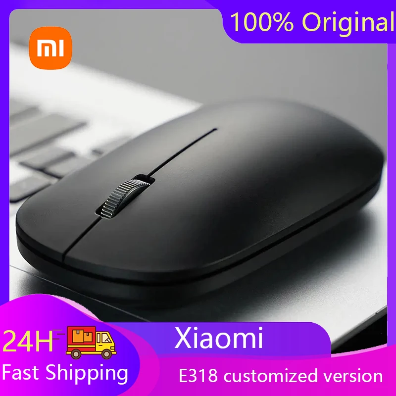 Xiaomi Intel Wireless Mouse Mute Version E318 BT3.0 5.0 2.4GHZ Three-mode Connection Electroplated Metal Scroll Wheel 15M USB