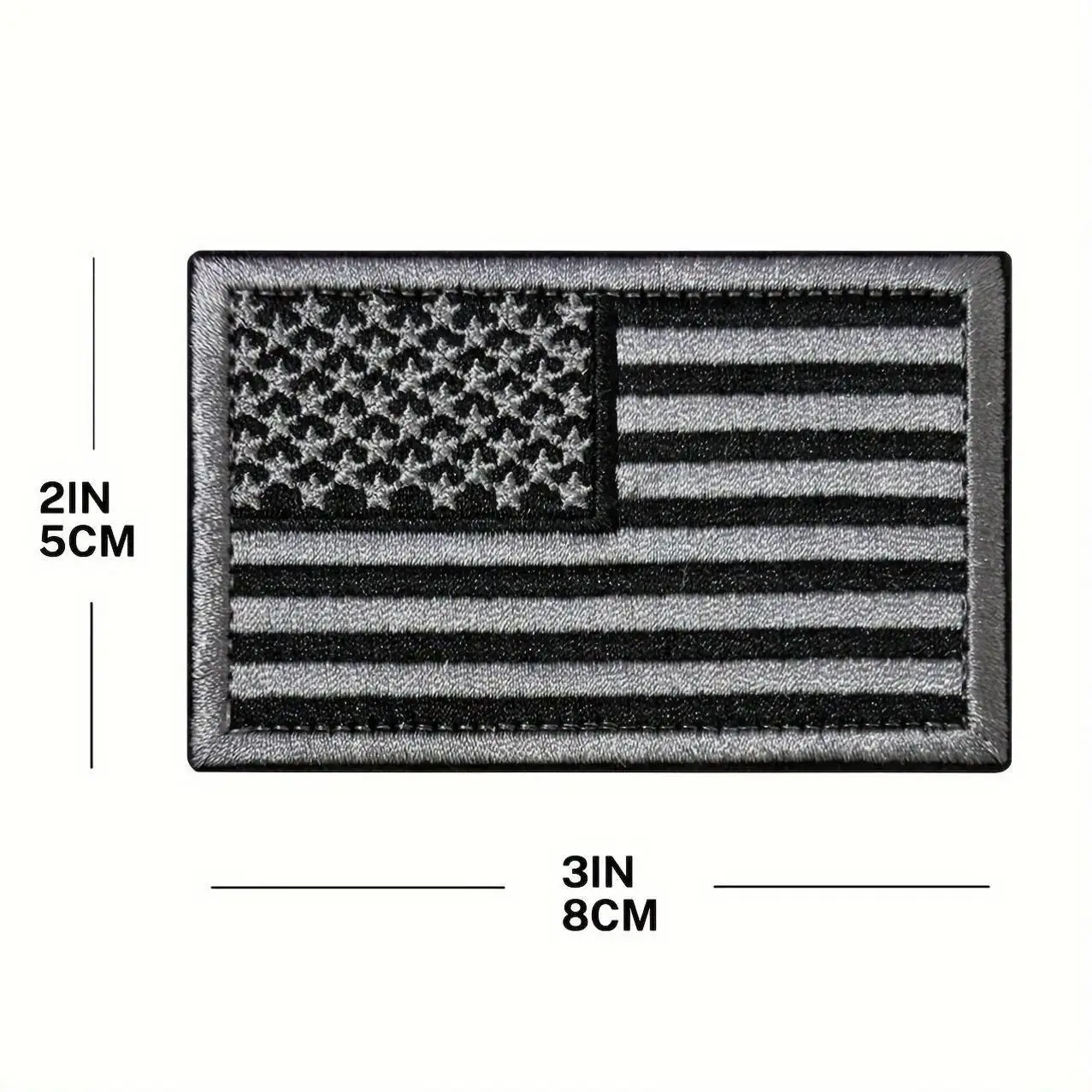 2pcs USA Flag Patch Set - Black & Army Green, Black & Gray American Flag Embroidered Patches for Hats, Jackets, Backpacks