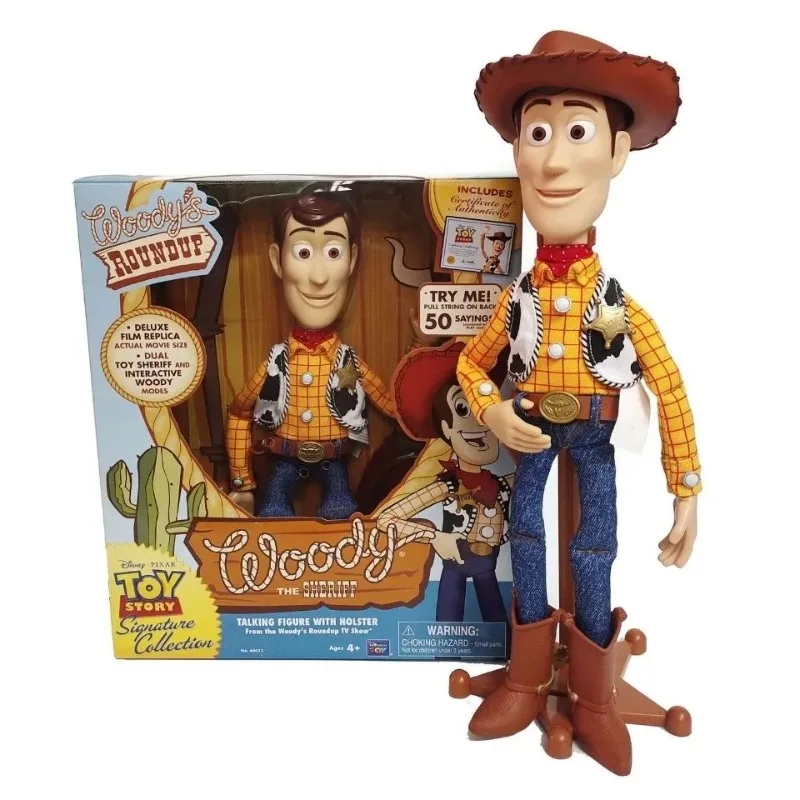 Hot 40 cm Disney Pixar Toy Story Woody Action Figures Film inglese Suono Personaggio Bambola Panno Cowboy Regalo di compleanno per i bambini