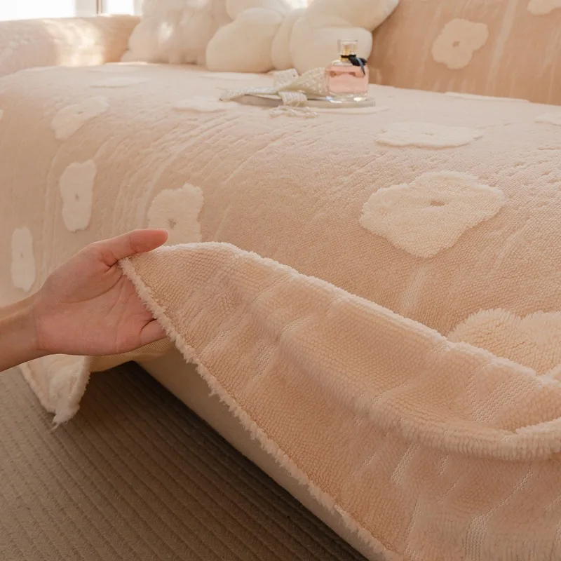 

Microfleece Flower Sofa Throw One-Piece Full Coverage Seat Armchair Couch Blanket Furniture & Piano Dust Sofa Protector Cover