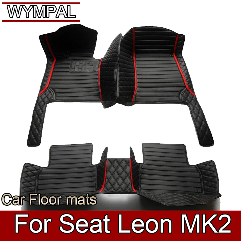 

Custom Auto Luxury Leather Car Floor Mat For Seat Leon MK2 2006 2007 2008 2009 Car Mat Full Set Women Waterproof Accessories