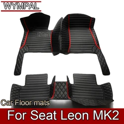 Custom Auto Luxury Leather Car Floor Mat For Seat Leon MK2 2006 2007 2008 2009 Car Mat Full Set Women Waterproof Accessories