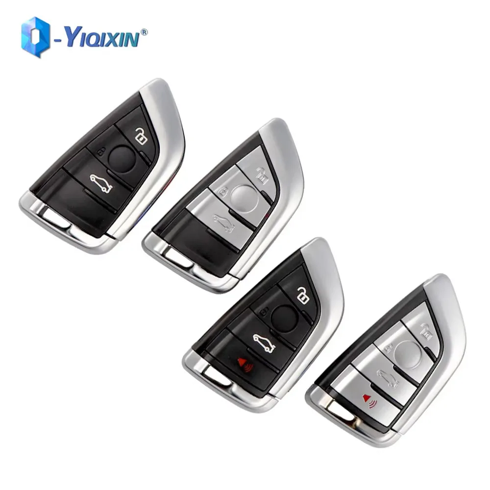 YIQIXIN Remote Smart Card Key Shell For BMW F FEM CAS4 CAS4+ 1 2 3 5 7 Series X1 X5 X6 X5M X6M 3/4 Button Uncut Blade Keyless Go