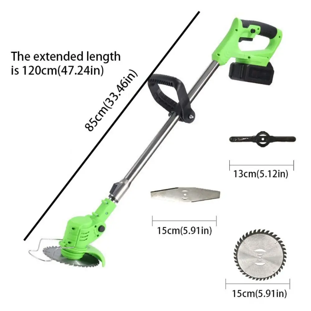 Lithium Battery Electric String Trimmer Foldable Design Self Propelled Cordless Grass Cutter Adjustable Height Turn Metal