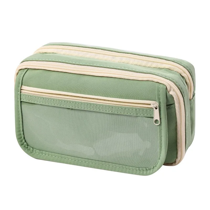 Nuevo estuche creativo de lápices Panda de nueve capas, estuche de lápices transparente de moda, bolsa de papelería transparente de alto valor estilo Ins para estudiantes de secundaria