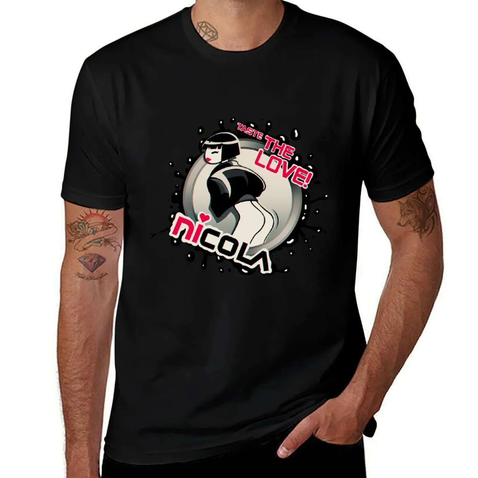

NICOLA, taste the LOVE! savor the LOVE! T-Shirt heavyweights luxury designer mens plain t shirts
