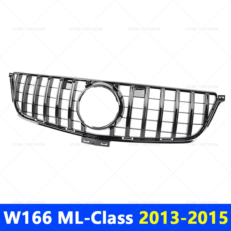 

for 2013-2015 W166 ML-Class Mercedes Benz ML300 ML320 ML350 ML400 ML550 GT Style Upper Bumper Hood Mesh Front Grill Grille