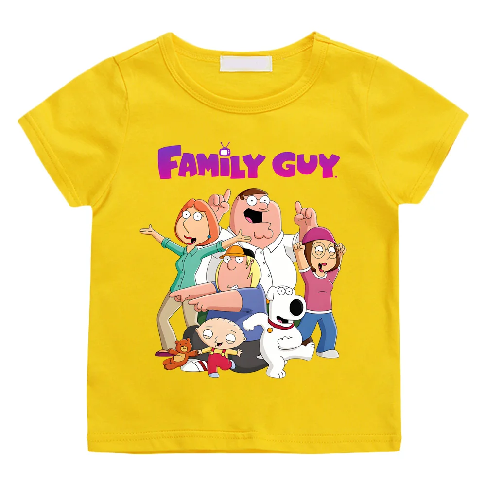 

Family Guy TV T-shirt 2025100%Cotton Anime Tees Children Summe Tee-shirt Kawaii Short Tshirt Camisetas High Quality Cartoon Tops