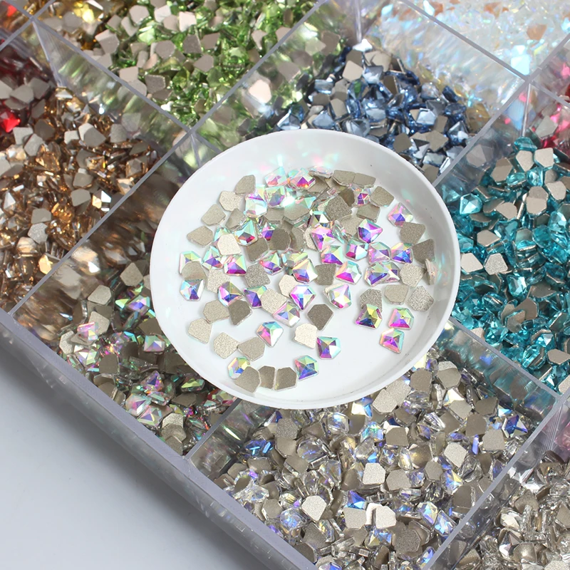 30/100Pcs Flat Back Mini 5MM Diamonds Shape Sparkling Crystal 19Color Nail Art Rhinestones Decorative Accessories