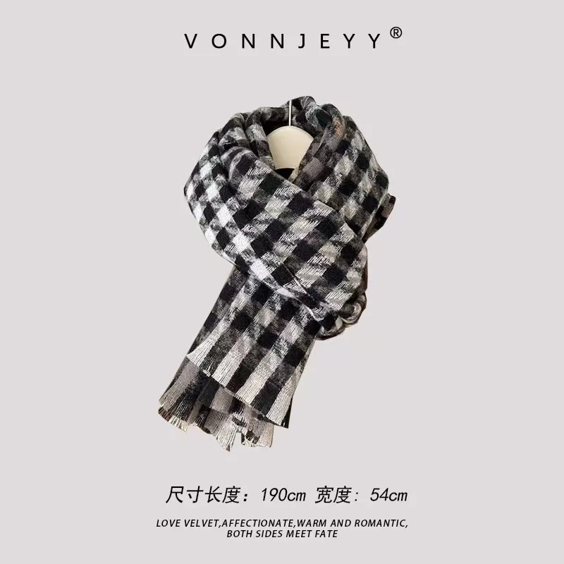 2024 New Warm Scarf Men's Winter Korean Version Japanese Student Gray Neck Versatile Thickened Shawl