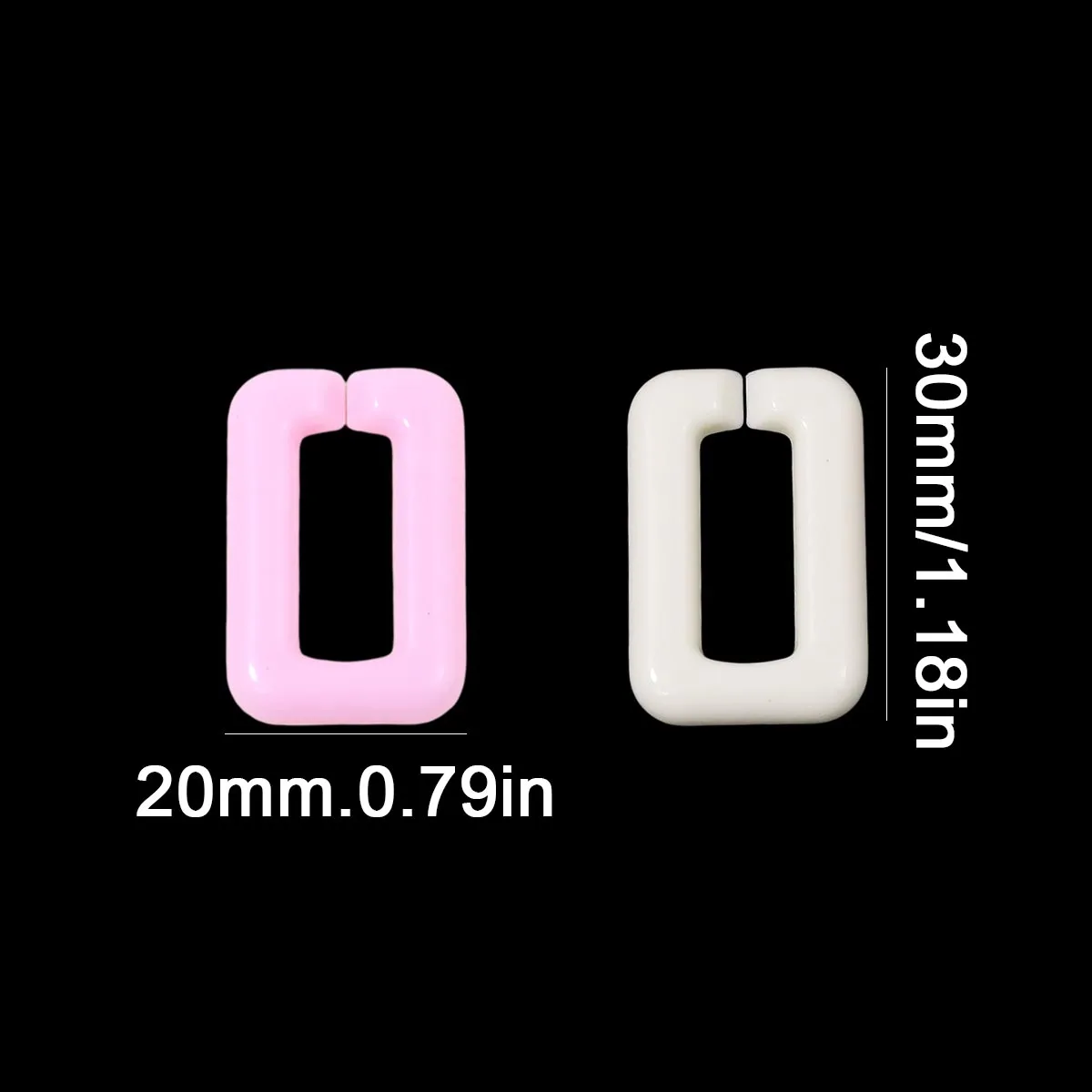 20/40pcs Colorful Acrylic 20x30mm Square Link Chain Beads for Bracelet Necklace Glasses Chain Making DIY Jewelry Accessories