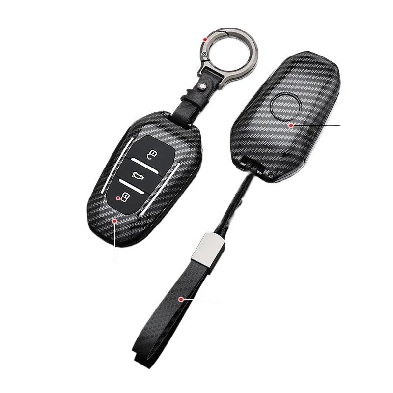 

ABS Key Fob Cover for Citroen C5 X/C5 Aircross/C3 Aircross/C4/C3-XR/C6, Durable Plastic Protective KeyCase Shell with Keychain