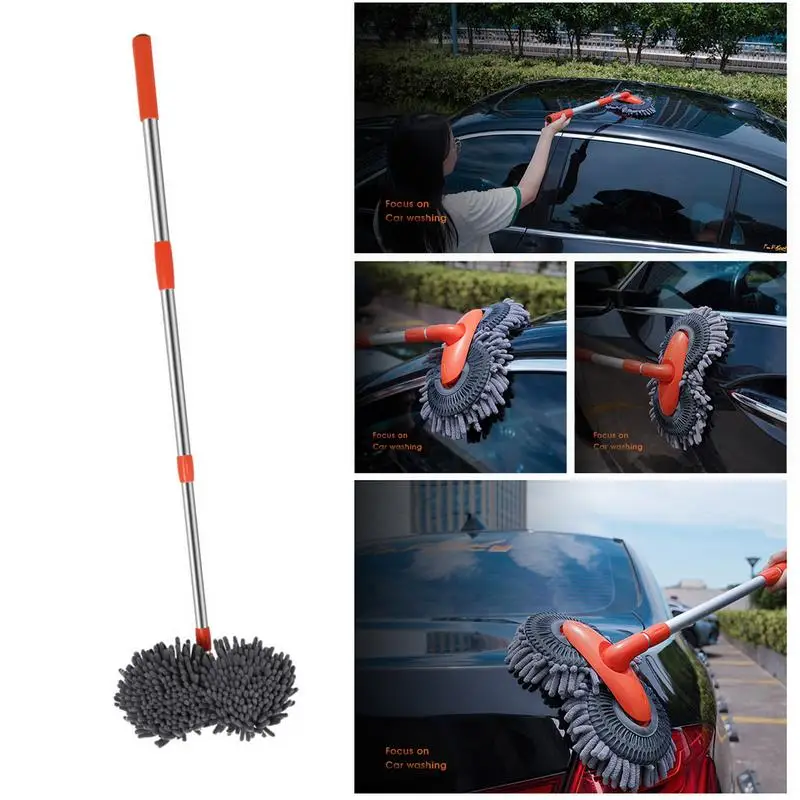 

Car Wash Brush With Long Handle Car Cleaning Brush Tool Autos Windshield Cleaning Brush Scratch-Free Car Cleaning Brushes