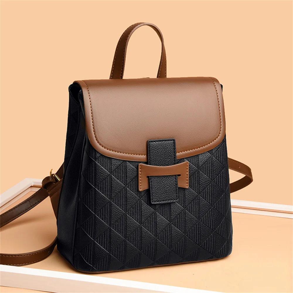 Imagem -02 - Mochila Multifunções de Luxo para Meninas Adolescentes Bolsa Escolar Geométrica Casual para Mulheres Bolsa de Ombro de Viagem Mochila Feminina Nova Moda