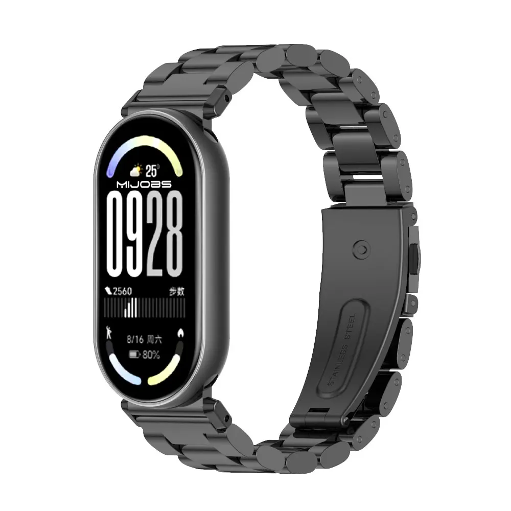 حزام لـ Mi Band 10 9 8 حزام ساعة معدني لـ Mi Band 9 حزام معصم لـ Mi Band 10 NFC النسخة العالمية معصمه الملحقات
