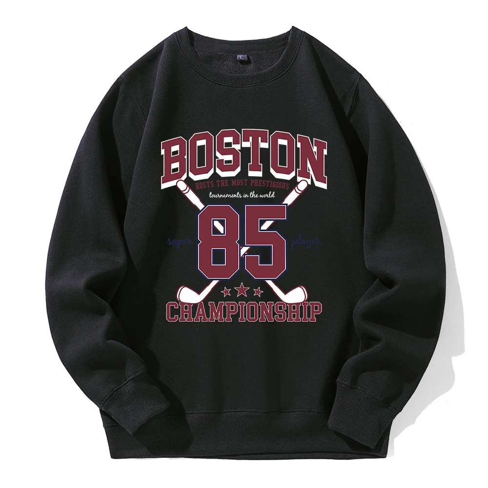 Boston 85 Players Championship Printed Hoody Mens Novelty Fashion Tide Hoodies Man Fleece Loose Warm Hooded Sport Street Clothes