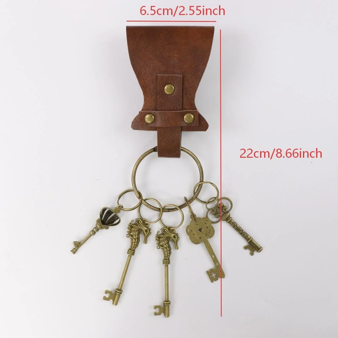 Retro Metall-Schlüsselanhänger Kreisförmige Ringe Cosplay-Gürtel Mittelalterliche Kleidungsaccessoires Renaissance-Stil Schlüsselanhänger-Gürtel für Kostüme – Detail 9